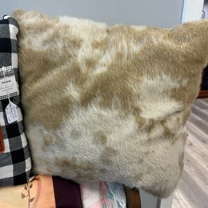 Faux cowhide pillow